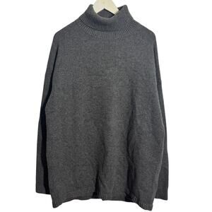 Tibi Cashmere Sweater Women XS/S Gray Turtleneck Oversized Minimal Quite Luxury